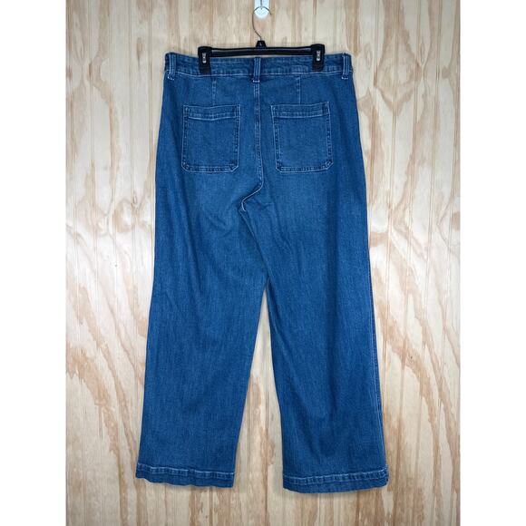 Old Navy Extra High Rise Blue Wash Stretch Wide Leg Jeans Size 14 - Picture 5 of 7